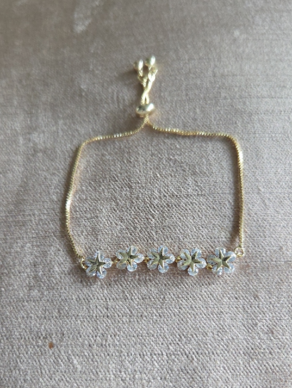 Delicate Gold Flower Bracelet - Gold Floral Chain Bracelet